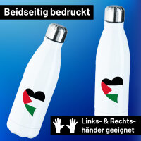 Trinkflasche Palästina Flagge Herz 500ml Edelstahl Wasserflasche