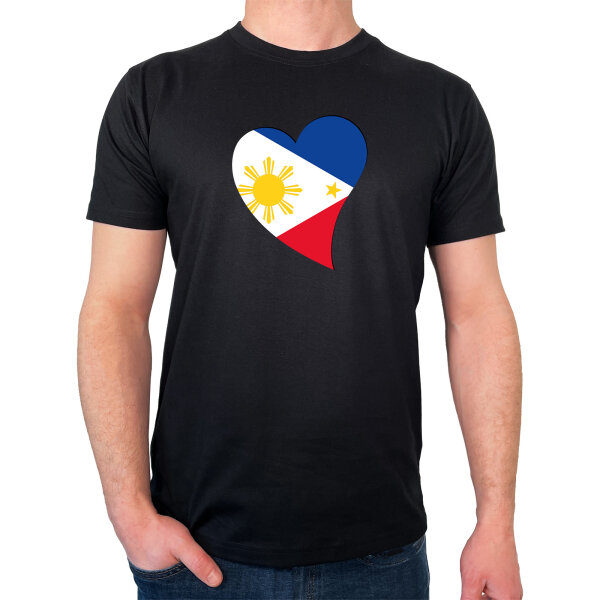 Herren T-Shirt Philippinen Flagge Herz