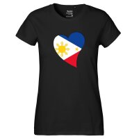 Damen T-Shirt Philippinen Flagge Herz