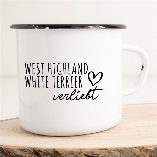 Emaille Tasse West Highland White Terrier Vintage 300ml