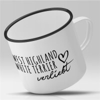 Emaille Tasse West Highland White Terrier Vintage 300ml