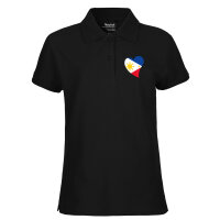 Damen Polo Shirt Philippinen Flagge Herz