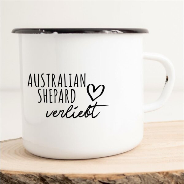 Emaille Tasse Australian Shepard Vintage 300ml