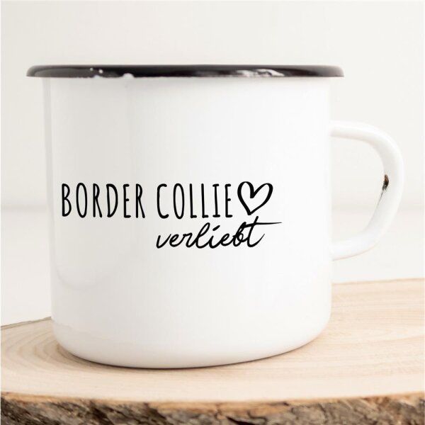 Emaille Tasse Border Collie Vintage 300ml