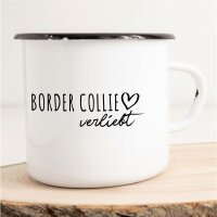 Emaille Tasse Border Collie Vintage 300ml