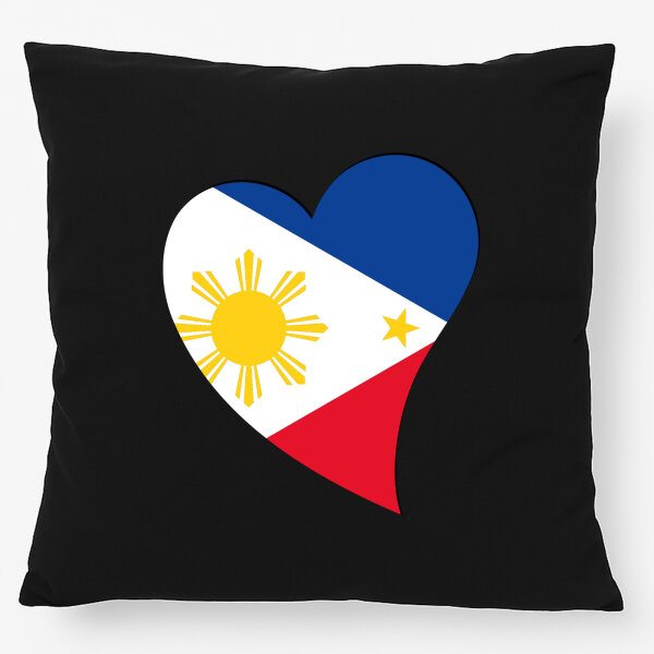 Kissen Philippinen Flagge Herz 40x40cm