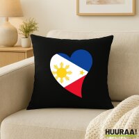 Kissen Philippinen Flagge Herz 40x40cm