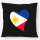 Kissen Philippinen Flagge Herz 40x40cm