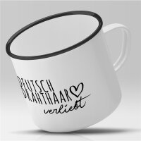 Emaille Tasse Deutsch Drahthaar Vintage 300ml