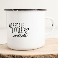 Emaille Tasse Airedale Terrier Vintage 300ml