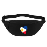 Bauchtasche Philippinen Flagge Herz 2,5 Liter Black