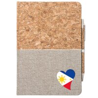 Notizbuch A5 Philippinen Flagge Herz 80 Blatt inkl....