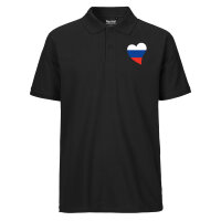 Herren Polo Shirt Russland Flagge Herz