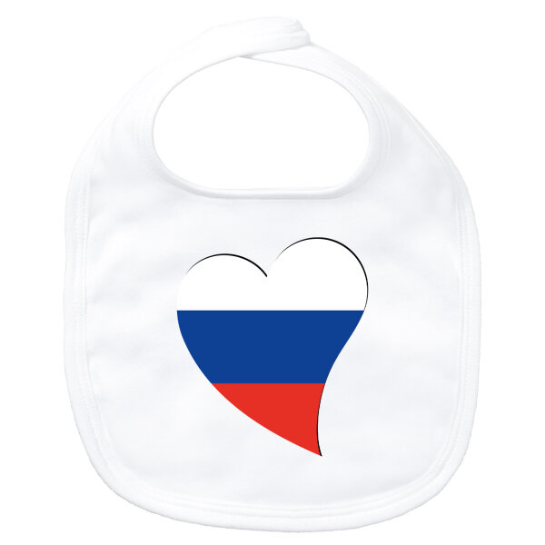 Baby Lätzchen Russland Flagge Herz Klettverschluss