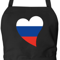 Sch&uuml;rze Russland Flagge Herz mit Taschen