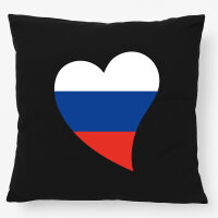 Kissen Russland Flagge Herz 40x40cm
