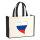 Jutetasche Russland Flagge Herz 21 Liter Black