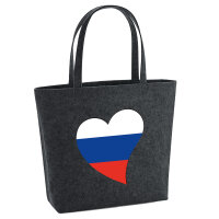 Filz Shopper Russland Flagge Herz 22 Liter