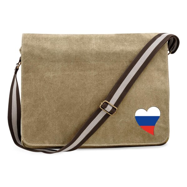 Umhängetasche Russland Flagge Herz 14 Liter