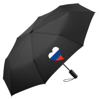 Regenschirm Russland Flagge Herz 98cm Schwarz