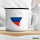 Emaille Tasse Russland Flagge Herz 300ml Vintage