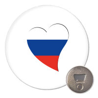 Magnet Russland Flagge Herz 59mm K&uuml;hlschrankmagnet