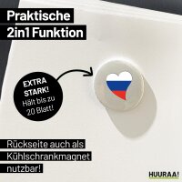 Magnet Russland Flagge Herz 59mm Kühlschrankmagnet