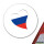 Aufkleber Russland Flagge Herz 10cm rund