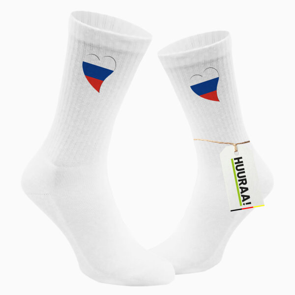 Unisex Socken Russland Flagge Herz Baumwolle