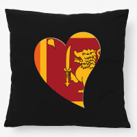 Kissen Sri Lanka Flagge Herz 40x40cm
