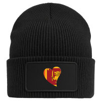Beanie mit Patch Sri Lanka Flagge Herz Black