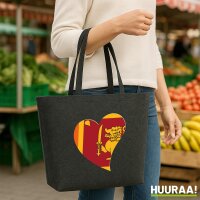 Filz Shopper Sri Lanka Flagge Herz 22 Liter