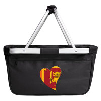 Einkaufskorb faltbar Sri Lanka Flagge Herz 20 Liter Black