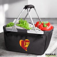 Einkaufskorb faltbar Sri Lanka Flagge Herz 20 Liter Black