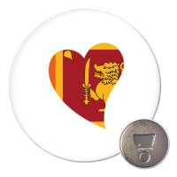 Magnet Sri Lanka Flagge Herz 59mm K&uuml;hlschrankmagnet