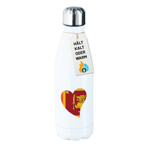 Trinkflasche Sri Lanka Flagge Herz 500ml Edelstahl Wasserflasche