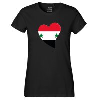 Damen T-Shirt Syrien Flagge Herz