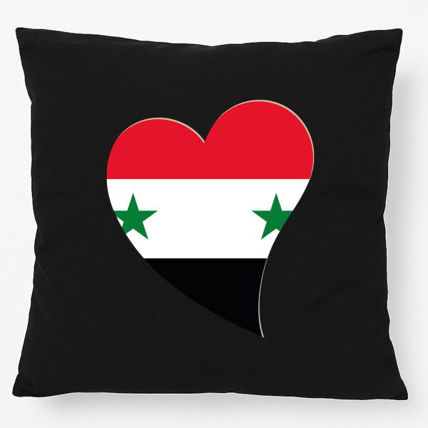 Kissen Syrien Flagge Herz 40x40cm