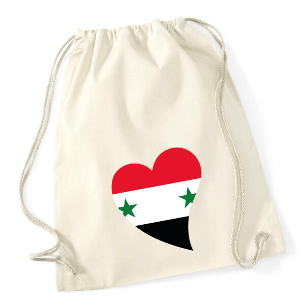 Turnbeutel Syrien Flagge Herz 12 Liter