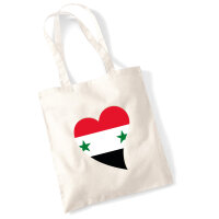 Jutebeutel Syrien Flagge Herz 10 Liter
