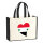 Jutetasche Syrien Flagge Herz 21 Liter Black