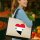 Jutetasche Syrien Flagge Herz 21 Liter Black