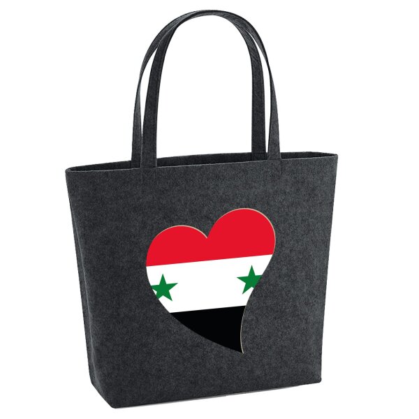 Filzshopper Syrien Flagge Herz, 22 Liter