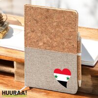 Notizbuch A5 Syrien Flagge Herz 80 Blatt inkl....