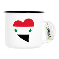 Emaille Tasse Syrien Flagge Herz 300ml Vintage