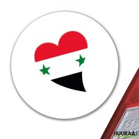 Aufkleber Syrien Flagge Herz 10cm rund