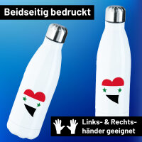 Trinkflasche Syrien Flagge Herz 500ml Edelstahl Wasserflasche
