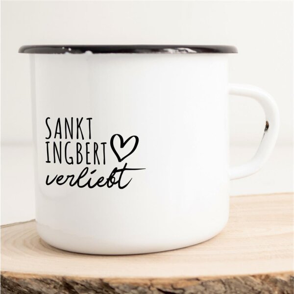 Emaille Tasse Sankt Ingbert  Vintage 300ml
