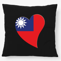 Kissen Taiwan Flagge Herz 40x40cm