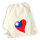 Turnbeutel Taiwan Flagge Herz 12 Liter